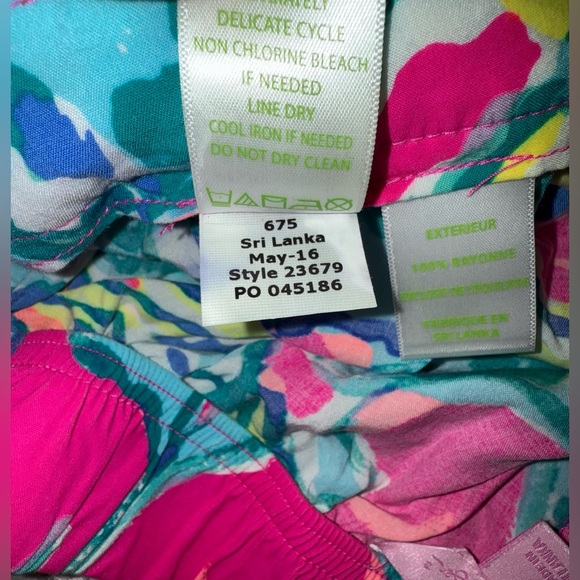 Lilly Pulitzer Like New Cocoa Shorts Fringe Trim Pockets Hot Pink Hottie floral - Picture 9 of 12